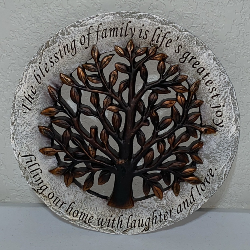 Roman Inc Tree of Life Family Wall Plaque 12" Garden Art Sculpture 3D Round NEW